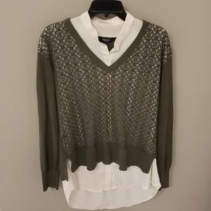 Simply Vera Wang Lace Front Mock Layer Sweater